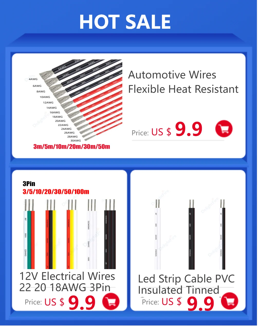 Description Picture 5 of item4awg Silicone Electrical Wire Flexible Heat Resistant Silicone Cable for Solar Panel Printer Inverter Car Automotive Electronics