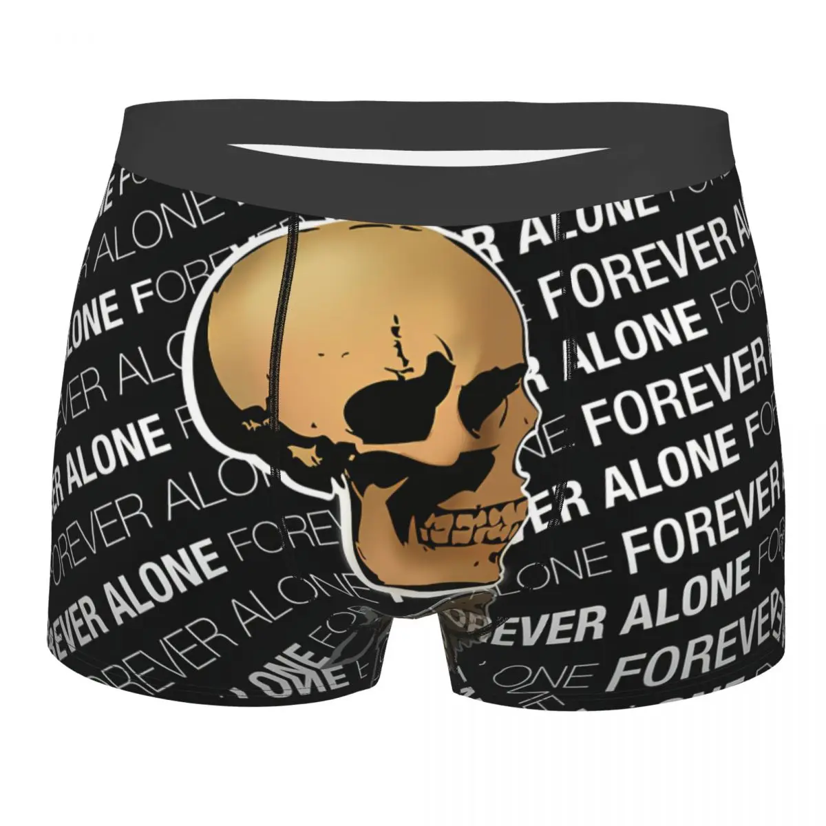 

Skull, Forever Alone Underpants Breathbale Panties Male Underwear Print Shorts Boxer Briefs