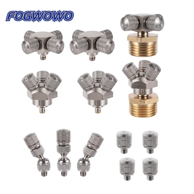 0,3/0,4/0,5/0,6 Mm Alacsony Nyomású Porlasztó Fúvóka Katomizáló Hűtő Permetezőgép 303 Rozsdamentes Acél Öntözés Sprinkler