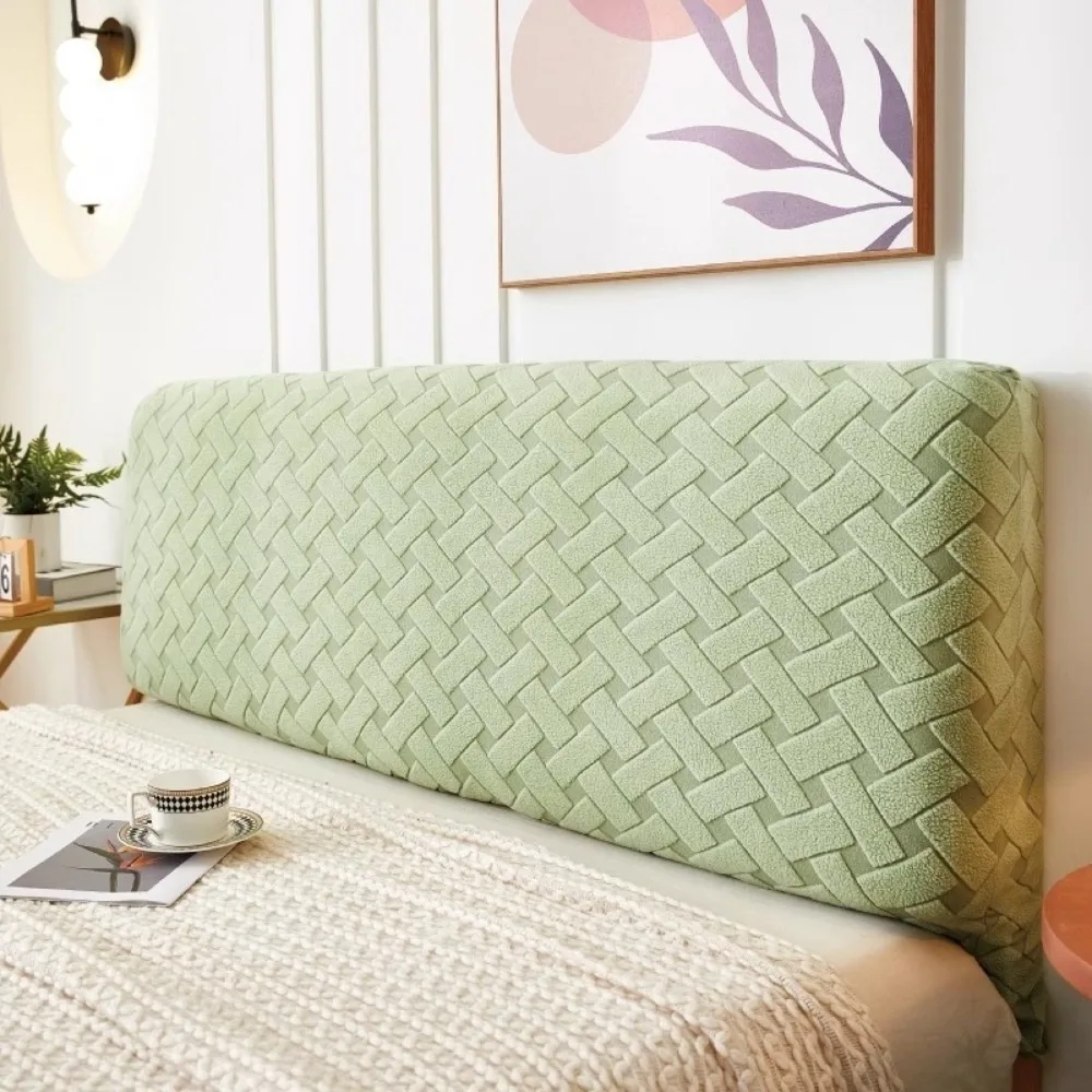 Practical All Inclusive Bedhead Dust Cover Jacquard Solid Color Headboard Covers Universal Fit Soft Protector Cover Bedroom