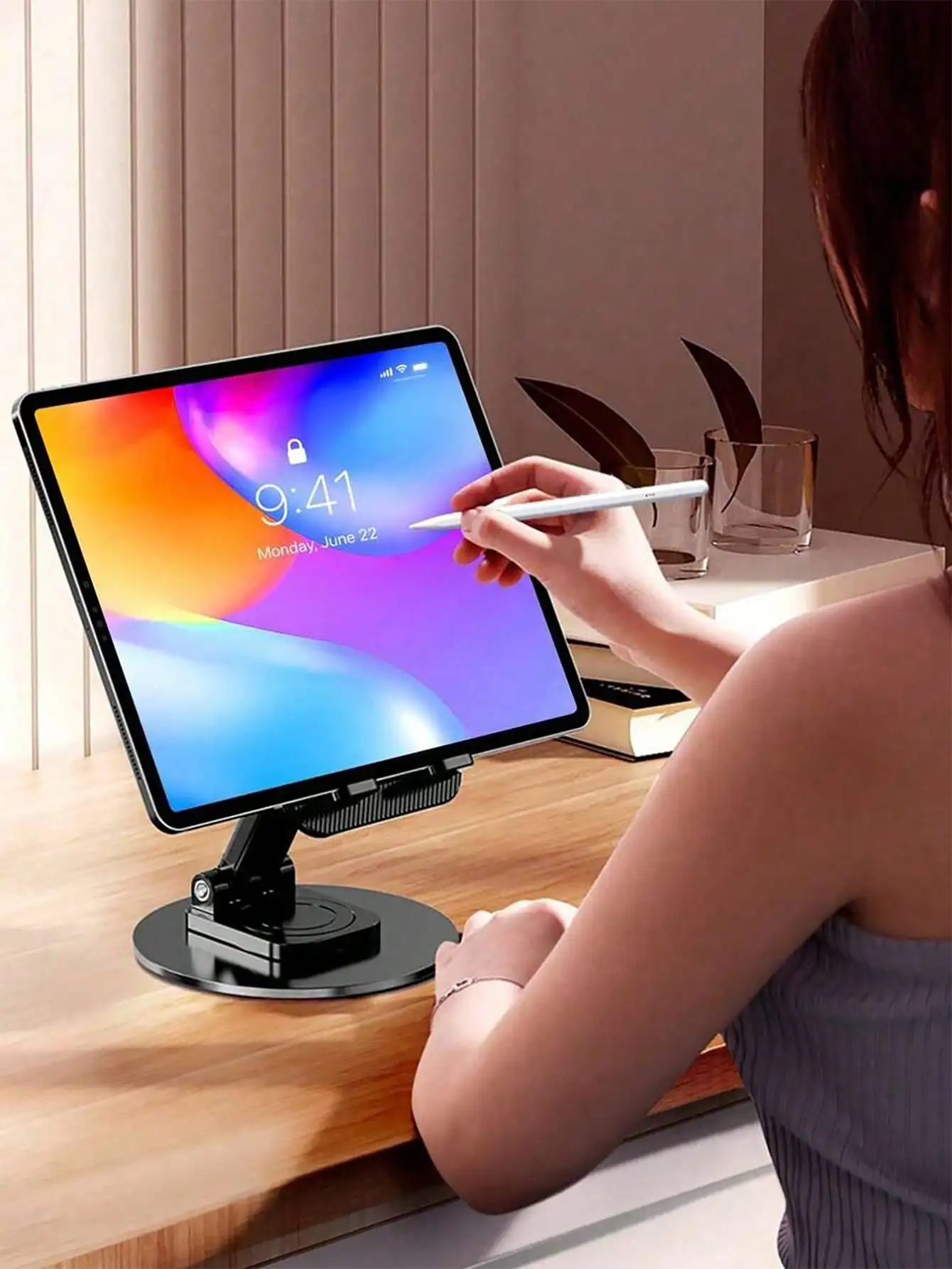 1pc 알루미늄 합금 휴대폰 홀더 회전식 데스크탑 금속 휴대폰 태블릿 스탠드