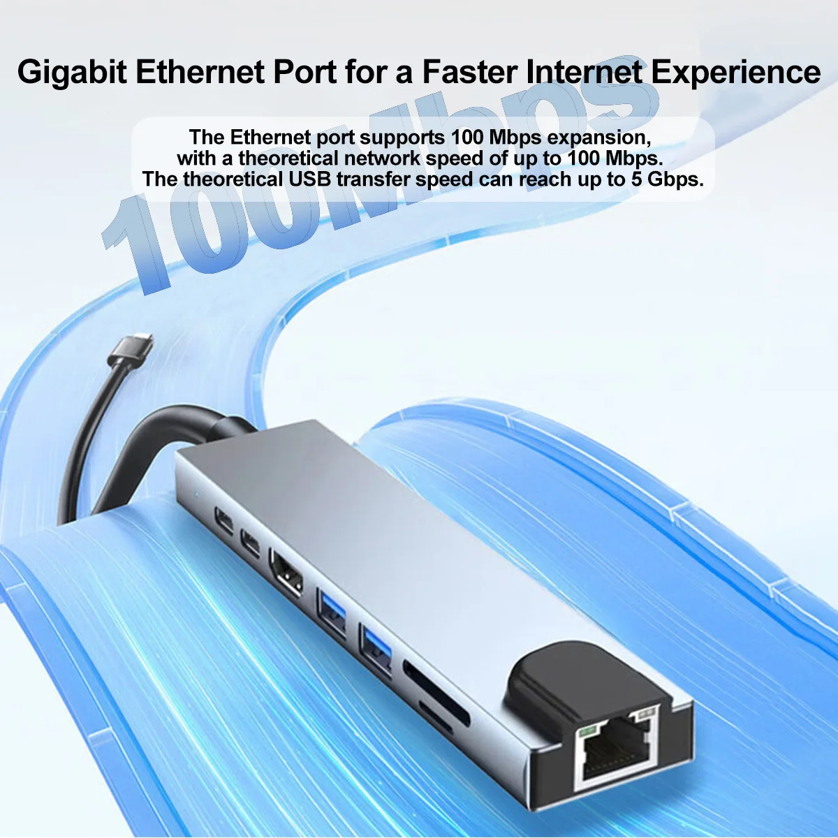USB HUB Type C Splitter Thunderbolt 3 Docking Station Laptop Adapter For Macbook Air M1 IPad Pro RJ45 HDMI-compatible_voghion.com