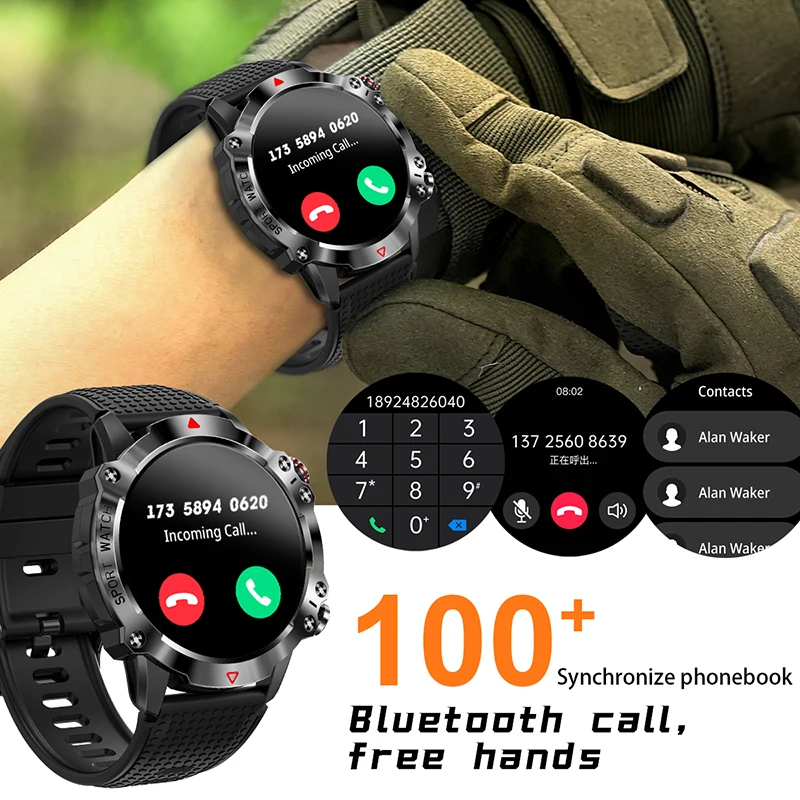 SACOSDING ο Rugged  Ʈ ġ  ƮϽ  ð    ȭ Smartwatch ȵ̵ ios