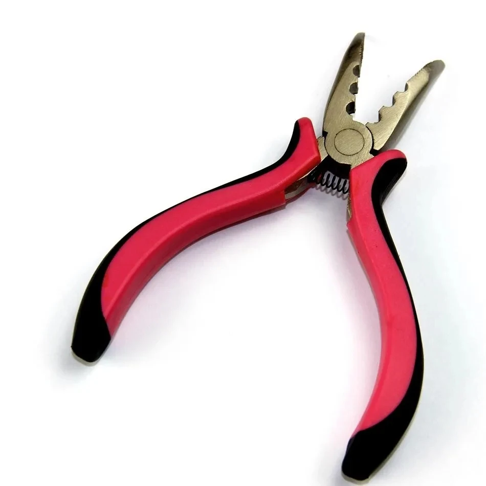 1Pcs Curved Removal Hair Extension Hair Plier Red&black Handle Remover Plier With Teeth