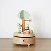 Creative Wooden Music Box Printed Green Small Tree Rabbit Music Box Children's Birthday And Valentine's Day Small Gift Handicrat 2