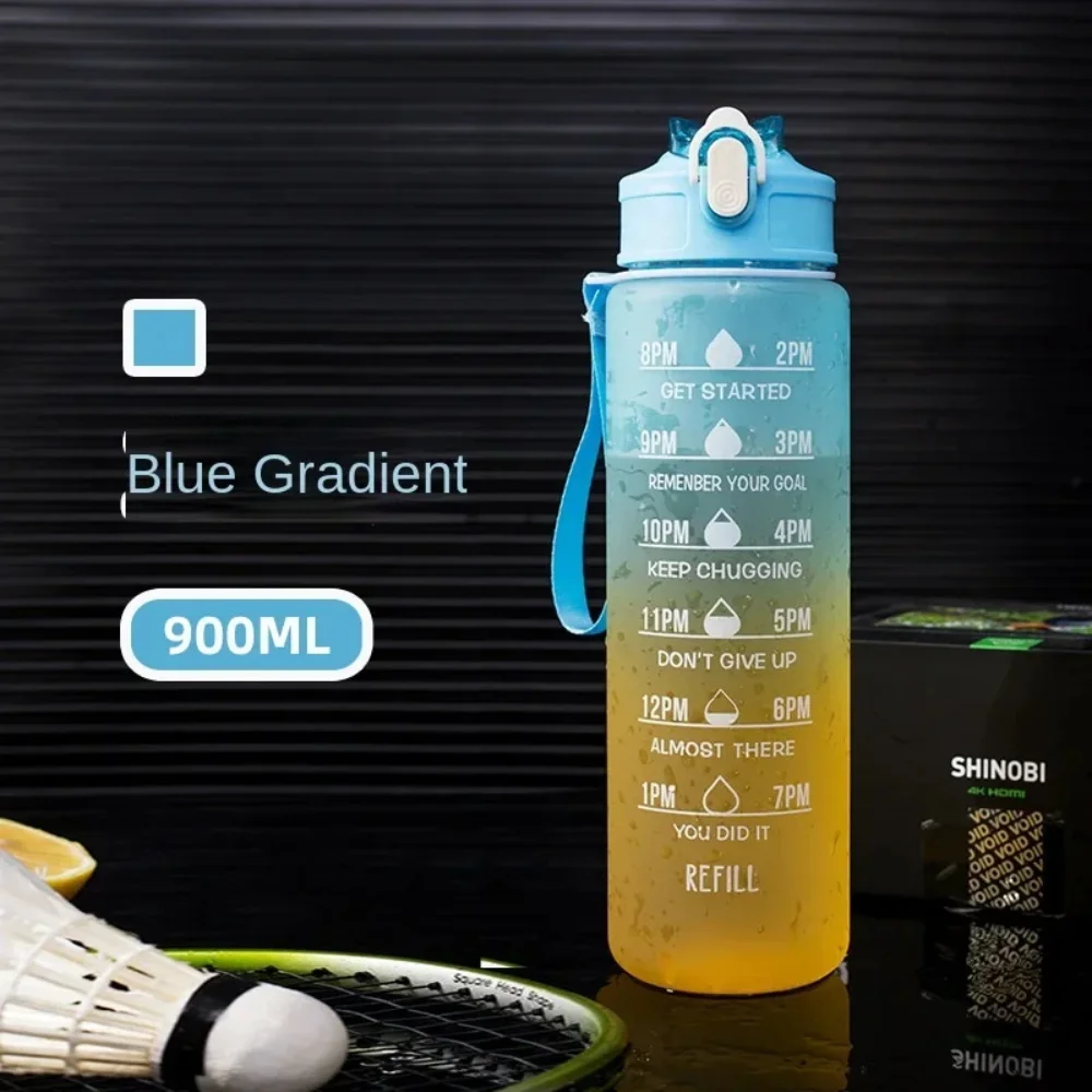 750ml Sports water Bottle High Temperature Resistant Graduated Straw Cup Plastic sports water bottle portable water bottle