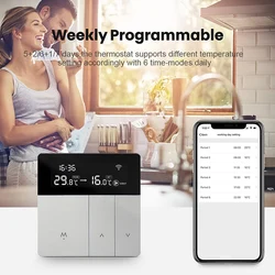 Display Manual Programmable WiFi Smart Thermostat 5 to 60℃ Temperature Controller Home Supplies Electric Heater 16A New
