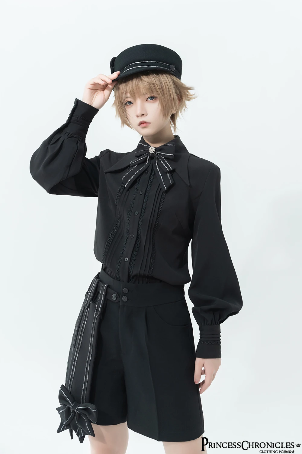 Divine Ouji Lolita Retro Bow Straight Suit Shorts by Princess Chronicles