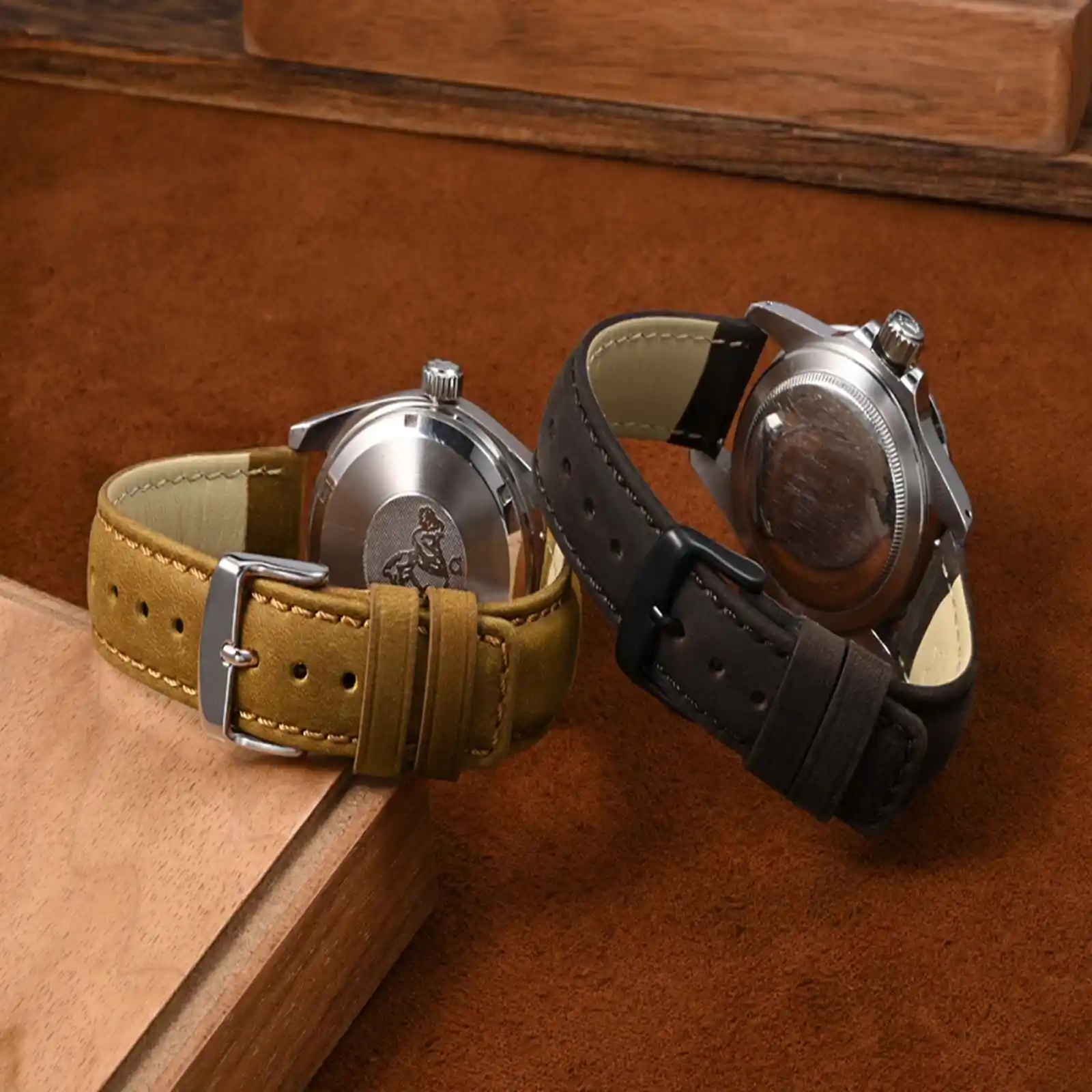 ANNEFIT Bracelet De Montre De Rechange En Cuir Vintage à Dégagement Rapide Pour Homme Et Femme, Largeur Au Choix De 18 Mm, 19 Mm, 20 Mm, 22 Mm, 19mm, Cuir, Pas De