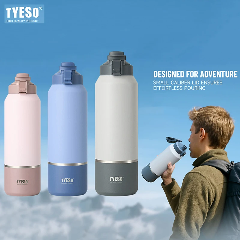 TYESO Stainless Steel Leak-Proof Thermal Travel Mug - Large Capacity Outdoor Sports Water Bottle