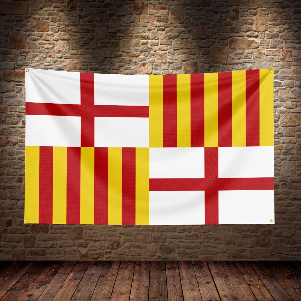 3X5Ft Barcelona Spain Spanish Flag For Decor