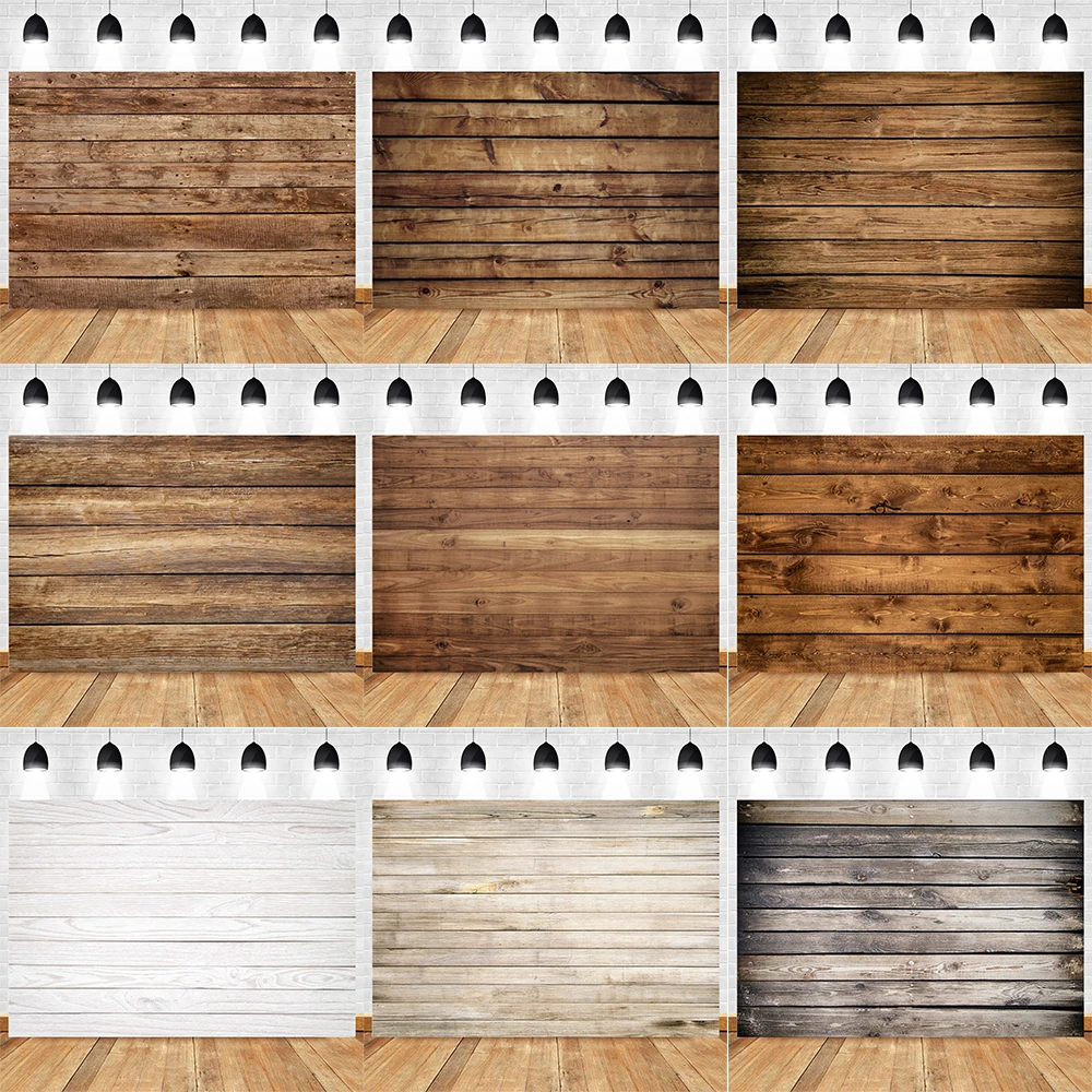 Ländliche Art Holzbretter Haustier Produkt Fotografie Hintergrund braun weiß Wand Baby Dusche Geburtstags feier Hochzeit Deko Hintergrund
