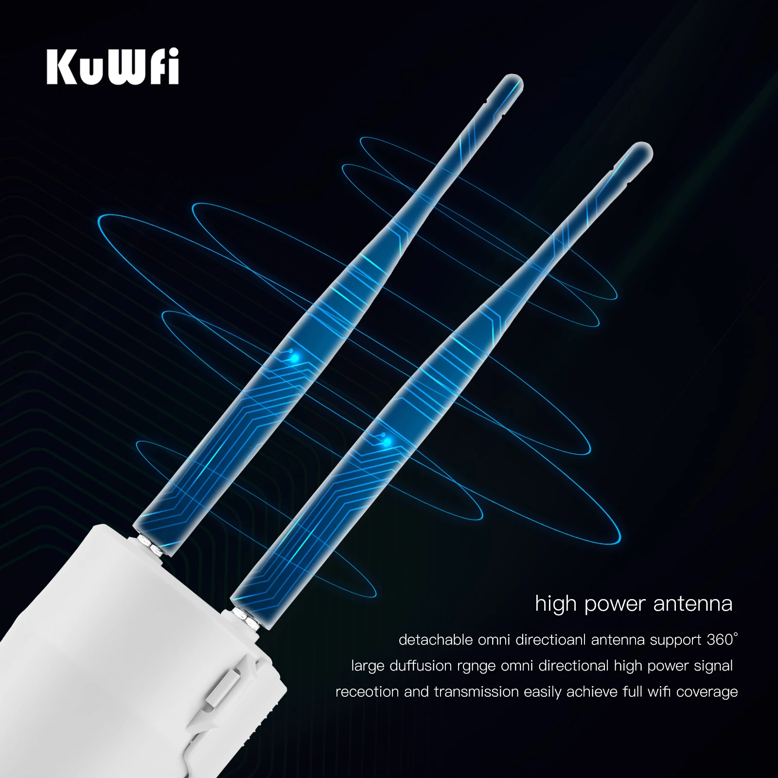 Kuwfi-impermeável ao ar Livre Wifi Roteador Extensor sem Fio ap Cartão Sim 4g Lte 300mbps Suporte 64 Usuários Câmera ip - Imagem 4