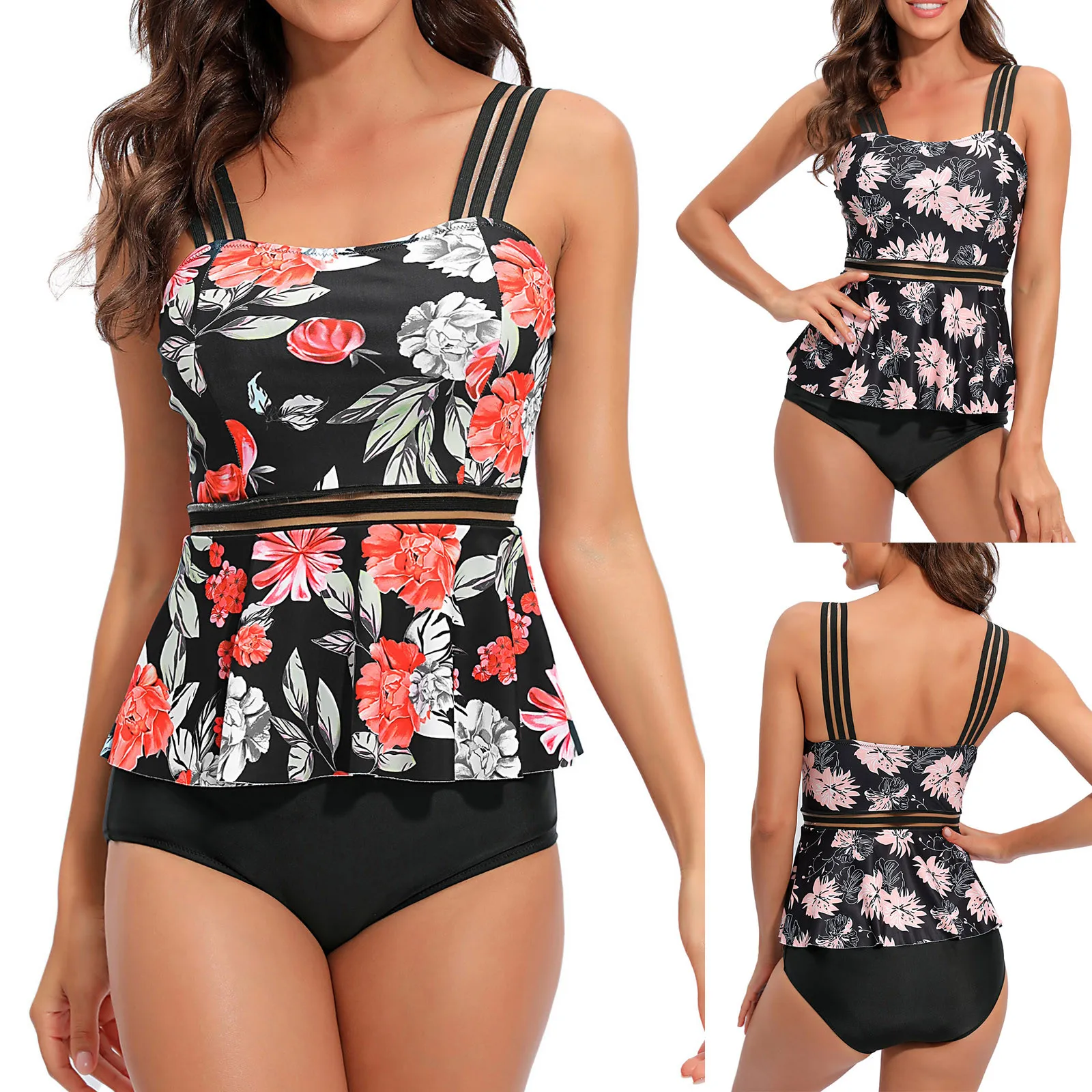 

women swimsuits for women bathing suits two piece tops with bikini thong biquinis summer beach wear swimming vintage swimwear