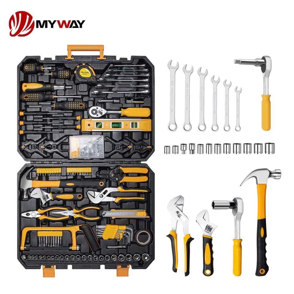 

168 Pcs Tool Set Screwdriver Socket Wrench Plier Measure Tape Car Repair Tools Kit Multi-Function Household Tool Set