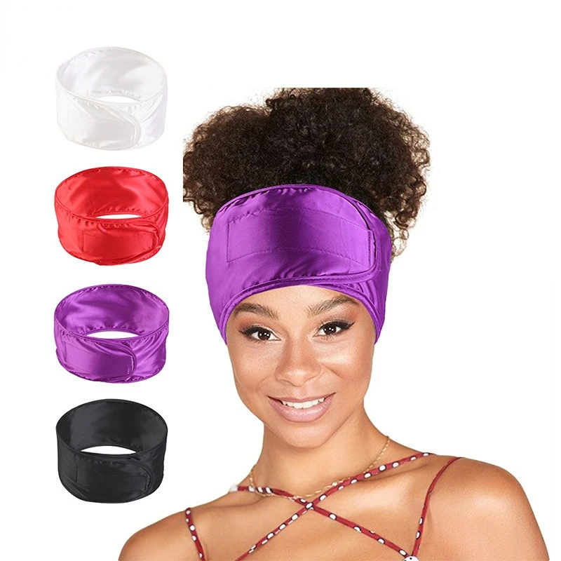 NEW Women Adjustable Headband Silky Satin Makeup Hair Band Headbands