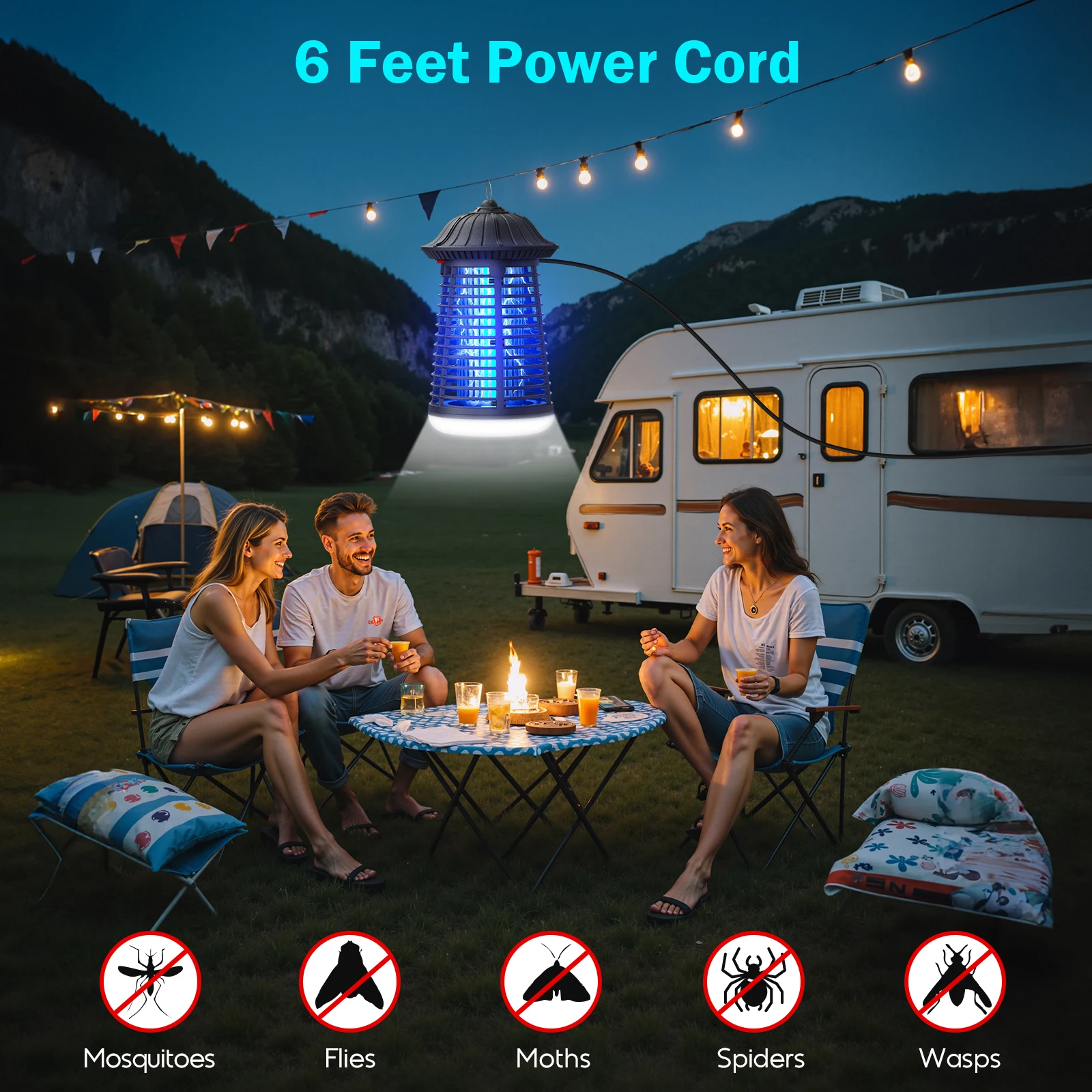 Electric Bug Zapper Outdoor & Indoor With LED Light 2-in-1 Mosquito Zapper Plug-in Fly Trap & Mosquito Killer For Home Garden_voghion.com