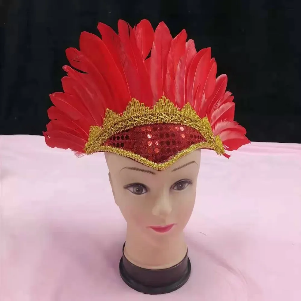 Colorful Synthetic Feather Headdress for Carnival Costume