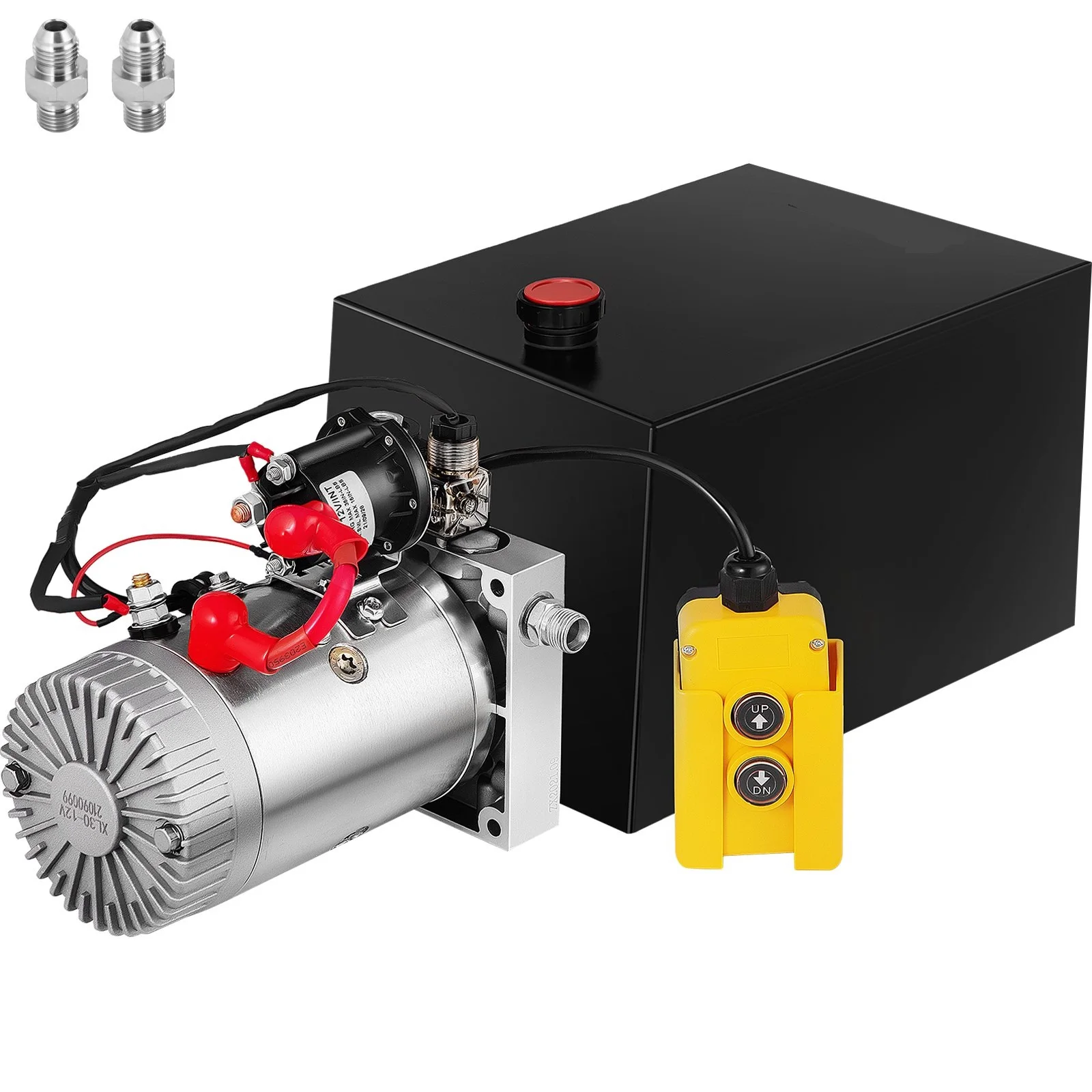 Hydraulic Pump 12 Quart Single Acting 12L Hydraulic Power Unit With Steel Reservoir For Dump Trailer Truck Car Lift Unit 12V DC