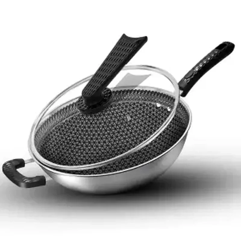 

Stainless Steel Wok Non-stick Pan Without Oil Smoke Uncoated Household Wok Pan Induction Pot Kitchen Pot Frying Pan Cooking Pot