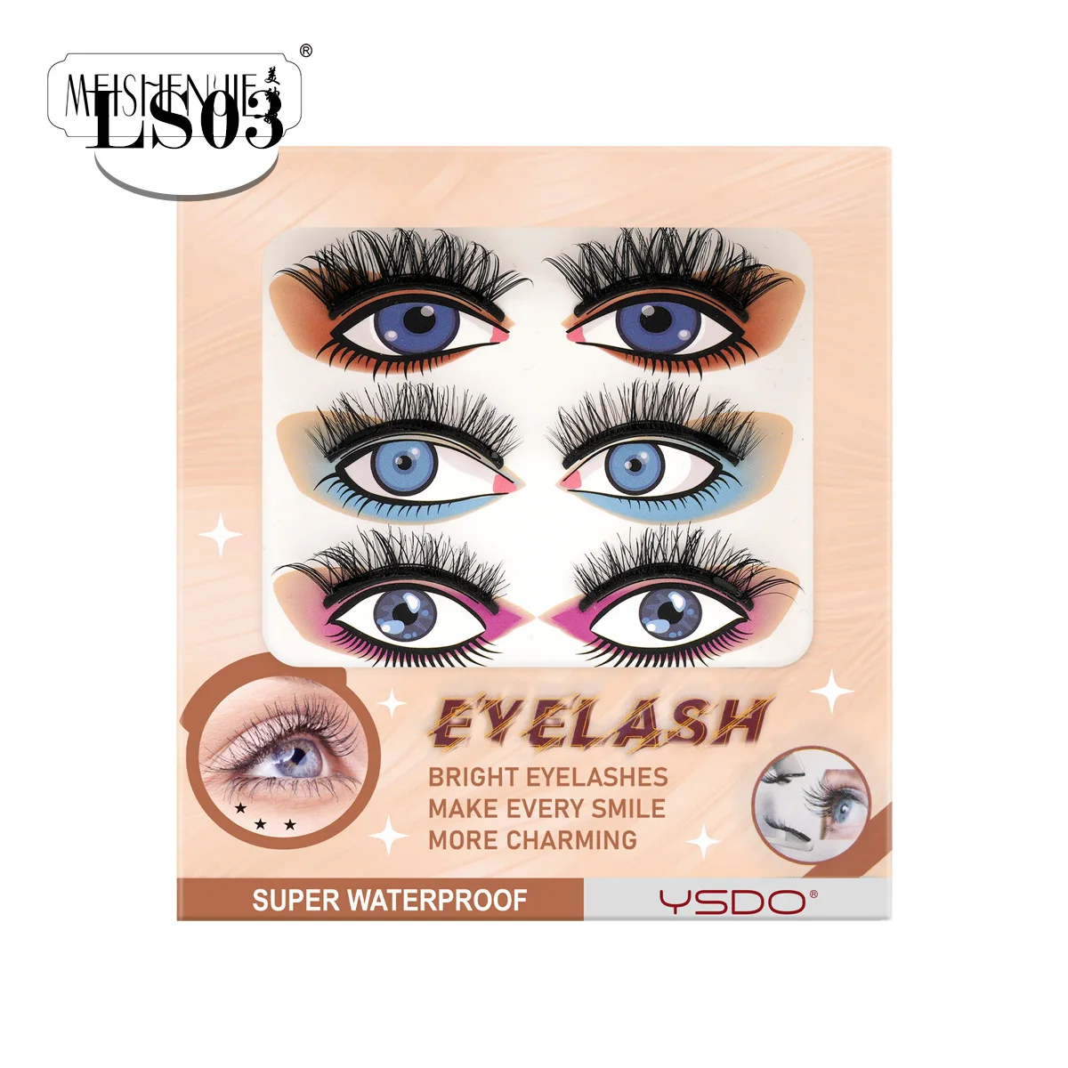 Description Picture 5 of itemMEISHENJIE 1/3 Pairs Natural Long 3D Mink Magnetic Eyelashes Handmade Reusable Waterproof Lash Makeup Magnetic Eyelash Set
