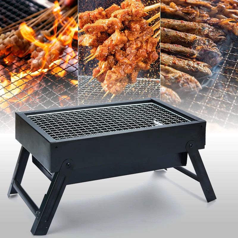 PortableFoldingBarbecueGrillFoldCharcoalGrillMiniStandBBQToolKitsOutdoorCamping
