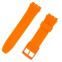 21mm Silicone Watch Strap - Durable Rubber Wristband Bracelet - 21mm (Orange)