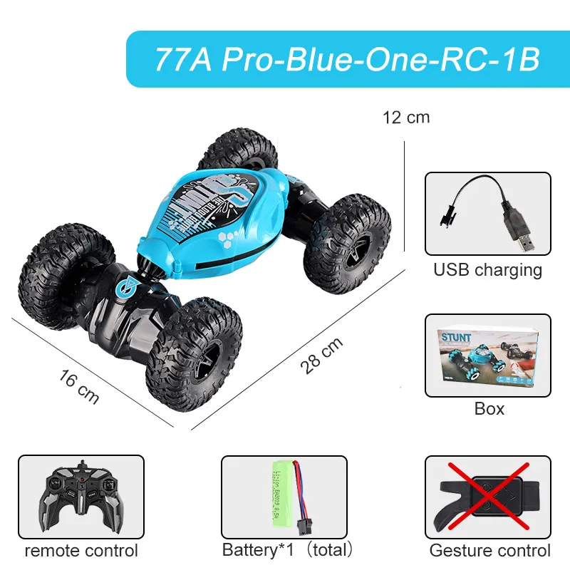 Yexmas 1:16 Scale 4WD Stunt Car Explosive Wheel RC Cars, Remote