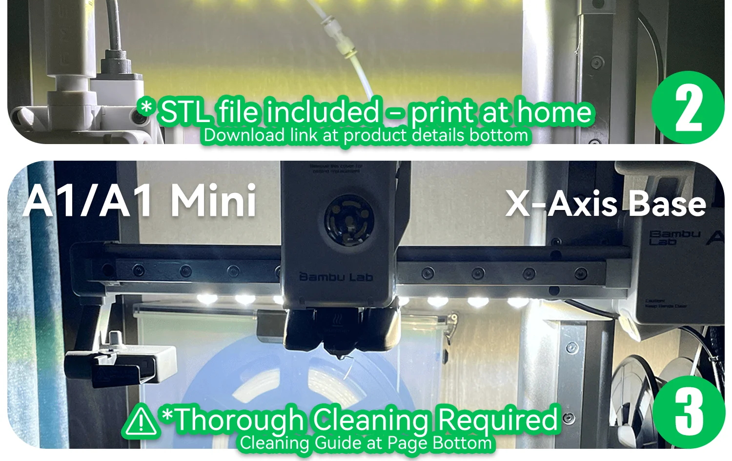 Für Bambu Lab A1/A1mini LED-Lichtstreifen Ra95 Fülllicht 24V Superhell Bambulab 3D-Drucker Zubehör – Detail 5