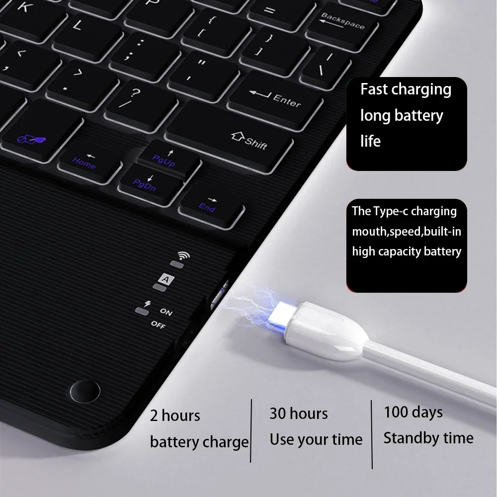 Tastiera e mouse Bluetooth con touchpad da 10 pollici per tablet Apple Samsung Huawei Xiaomi, iPad Pro, Mini e Cell._voghion.com