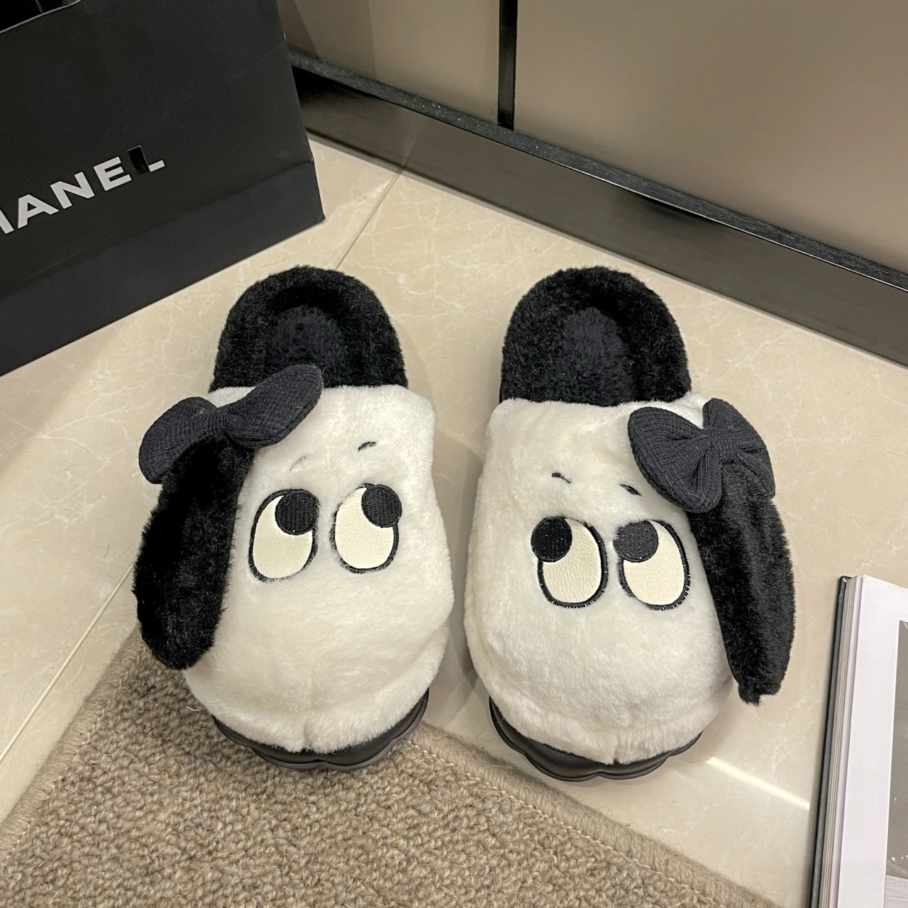 

Winter Fur Slippers At Home Comfortable Women Walking Slippers Home Cotton Shoes Keep Warm Girls Plush House Slippers