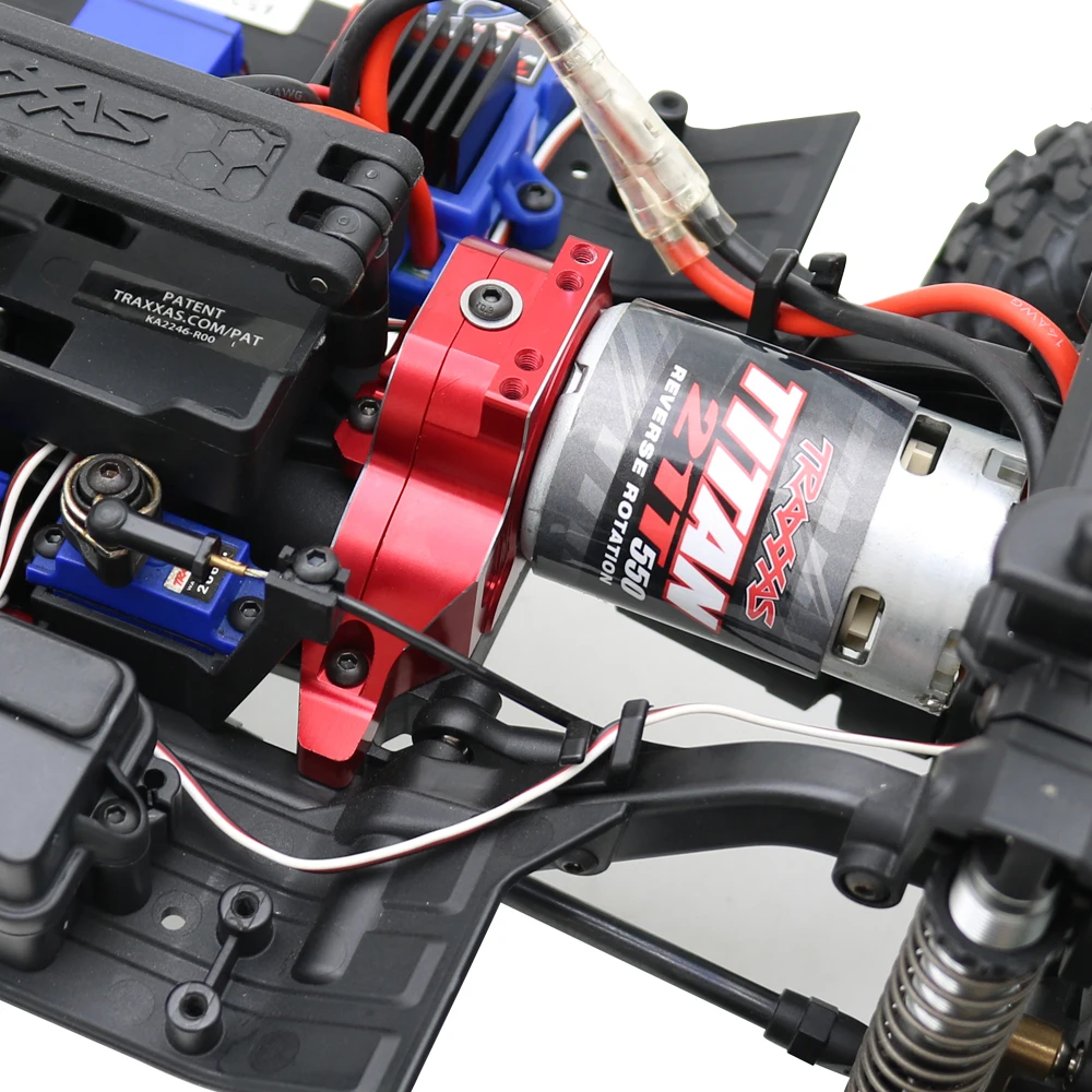 Injora Trx4m Transmission INJORA RC Motor Mount Heat Sink With Cooling Fan  For TRX4 Crawler - Red Aluminum Alloy Casual Work Blouse