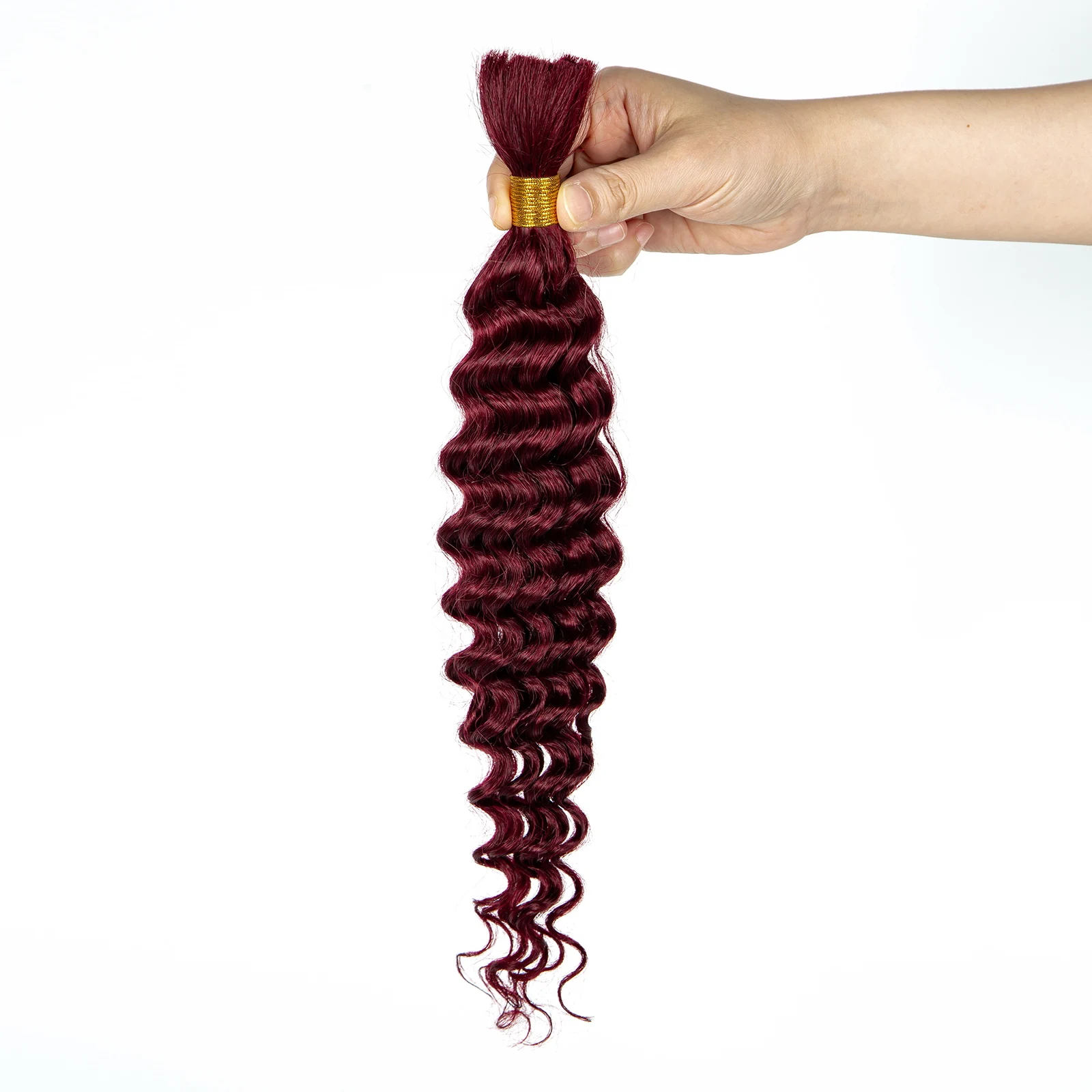 Extensions de cheveux humains Deep Wave pour femmes noires, cheveux Remy brésiliens, en vrac, 16-28 pouces