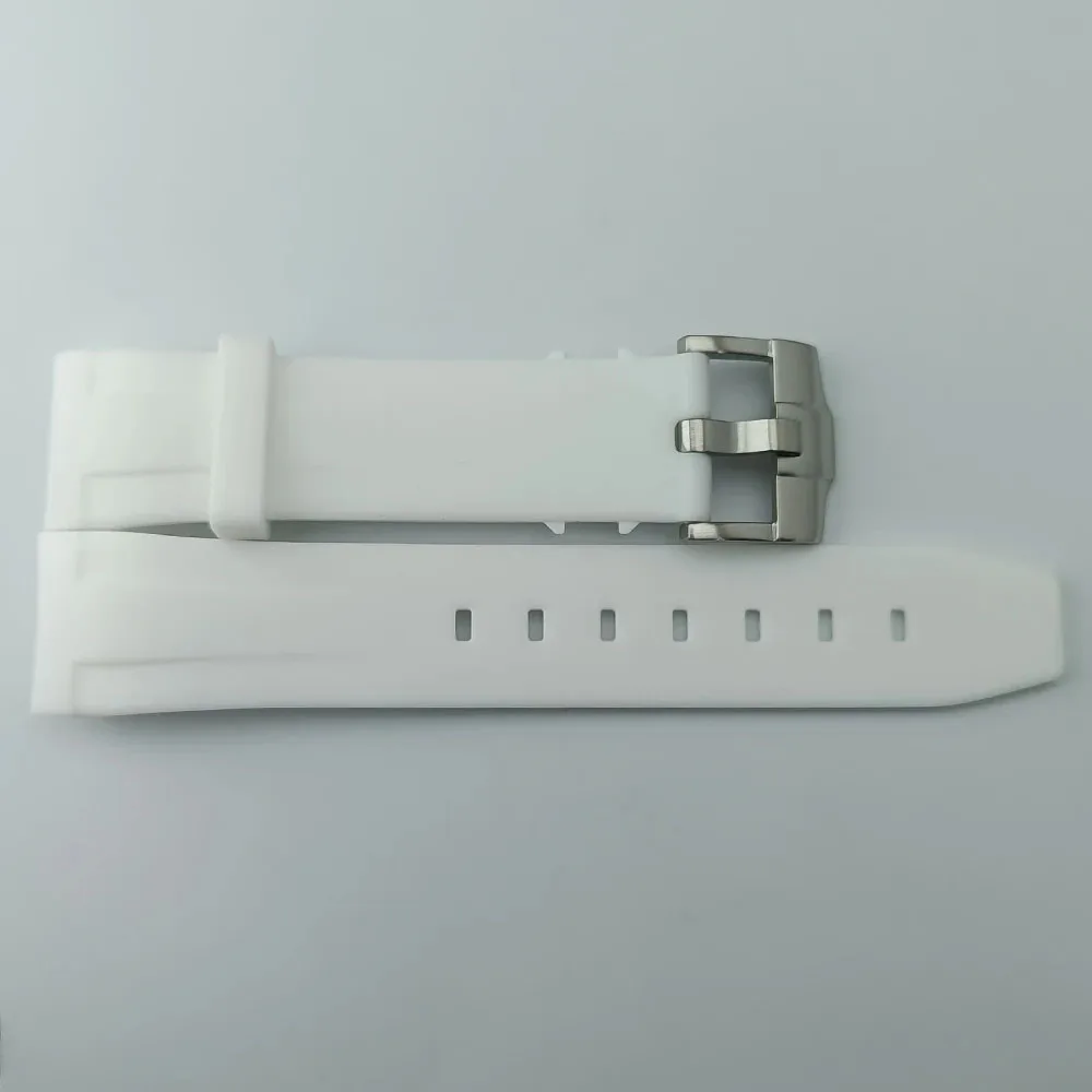 Premium Multi-Color Rubber Strap with Silver Clasp - 22mm Wide