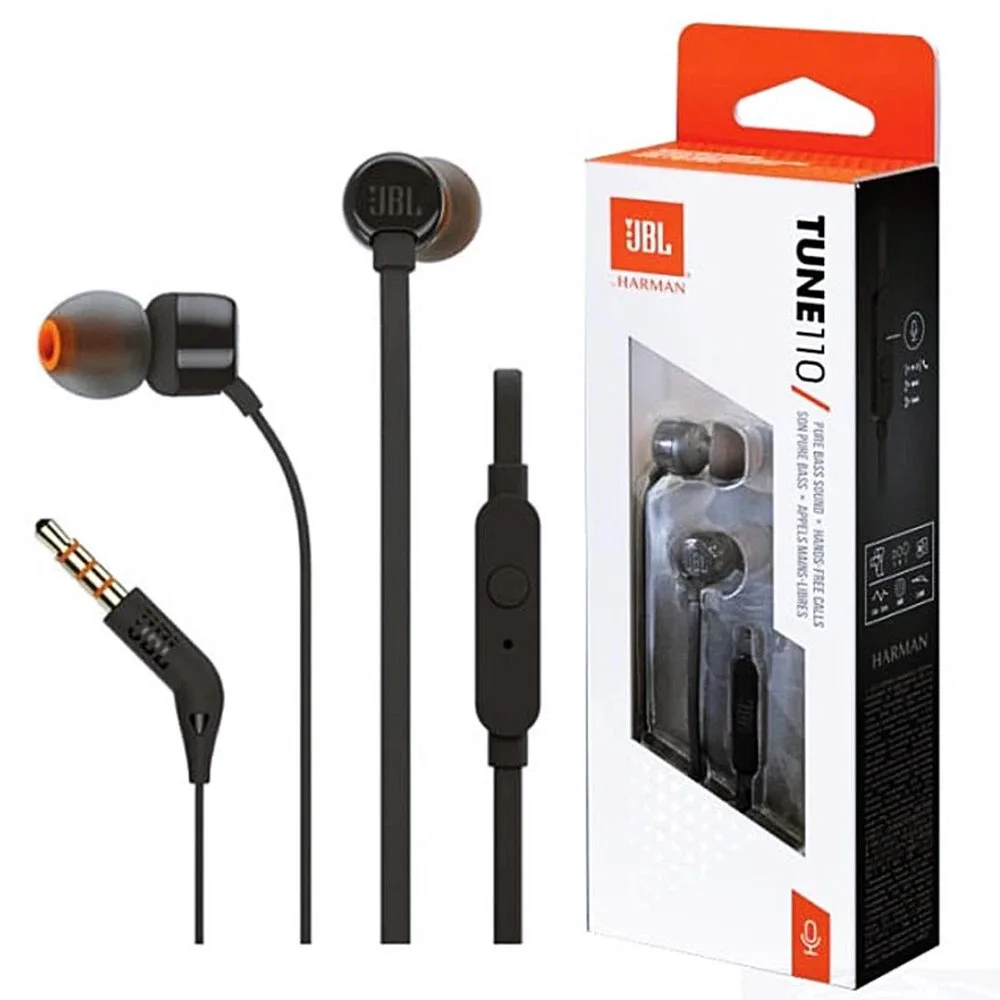 سماعات أذن سلكية JBL Tune 110 مع ميكروفون عن بعد س...