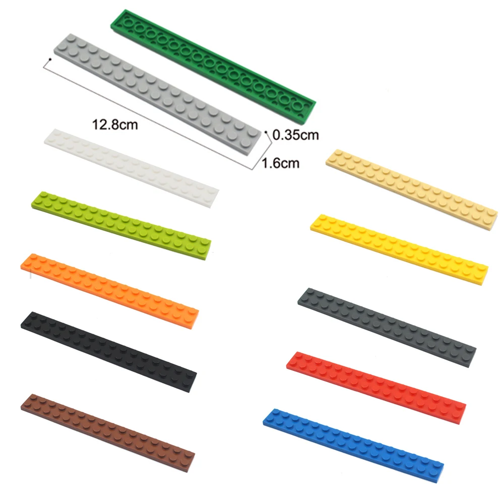 12PCS 2x16 Dots Thick Figures Bricks Building Blocks for Children, building blocks toys
