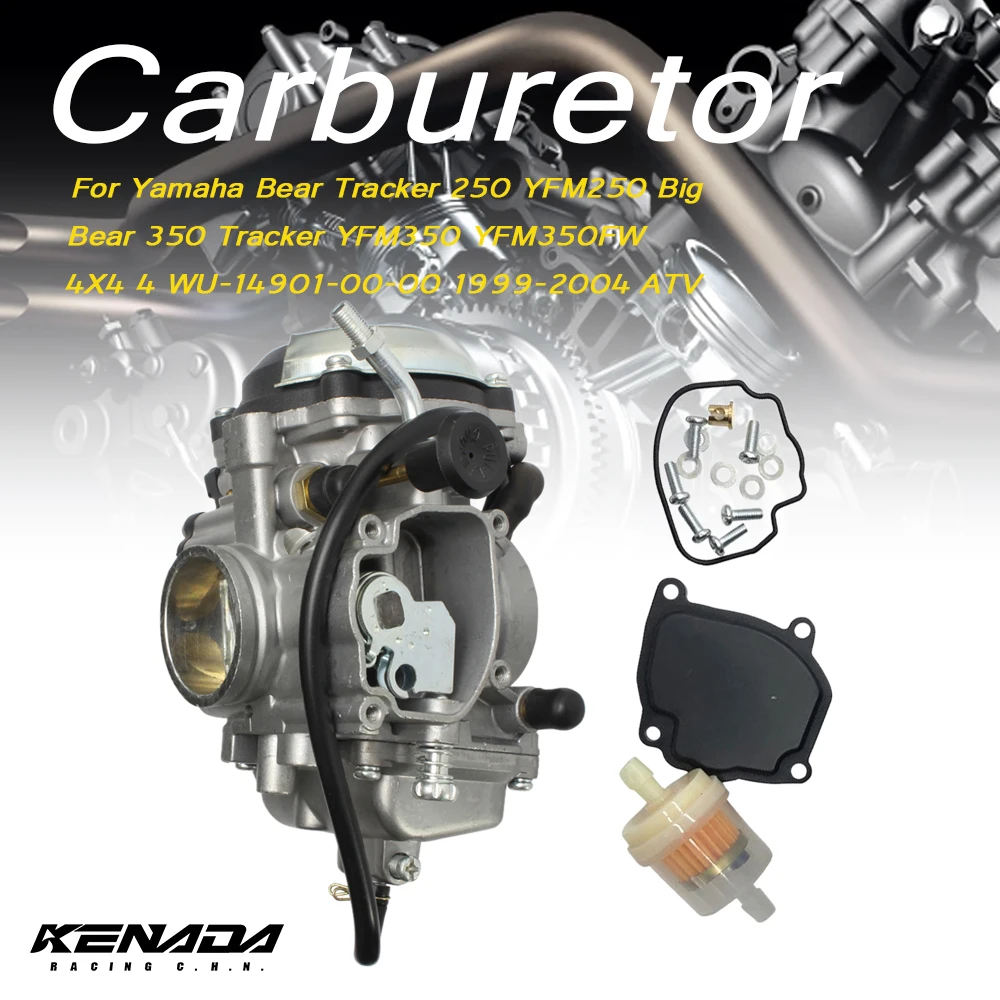 

Carburetor CARB For Yamaha Bear Tracker 250 YFM250 Big Bear 350 Tracker YFM350 YFM350FW 4X4 4 WU-14901-00-00 1999-2004 ATV