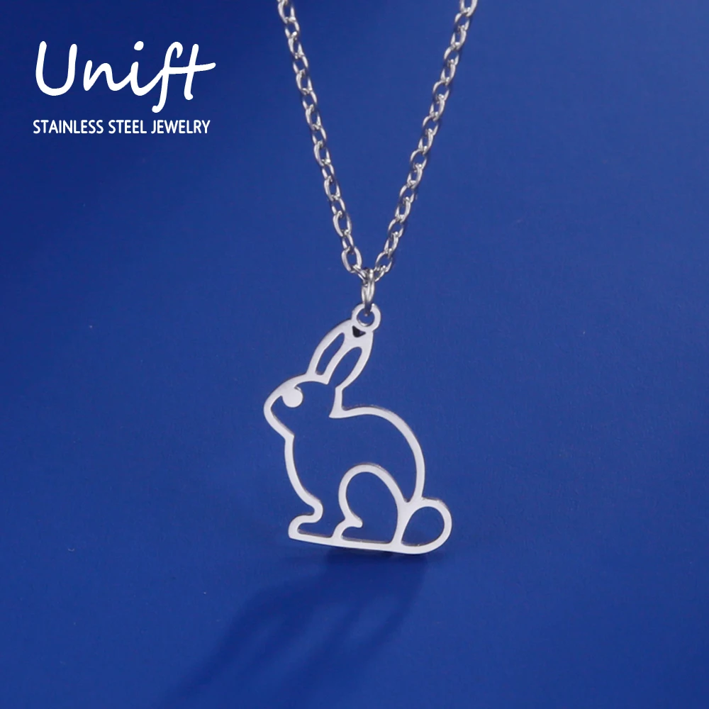 Stainless Steel Cute Bunny Pendant Necklace for Women Fashion Luxury Rabbit  Zirconia Choker Necklaces Female Jewelry Gifts - AliExpress