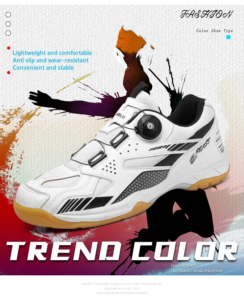 Description Picture 3 of itemUnisex Profession Badminton Shoes Women Indoor Athletic Table Tennis Shoes Men Light Breathable Training Sneakers Non-slip