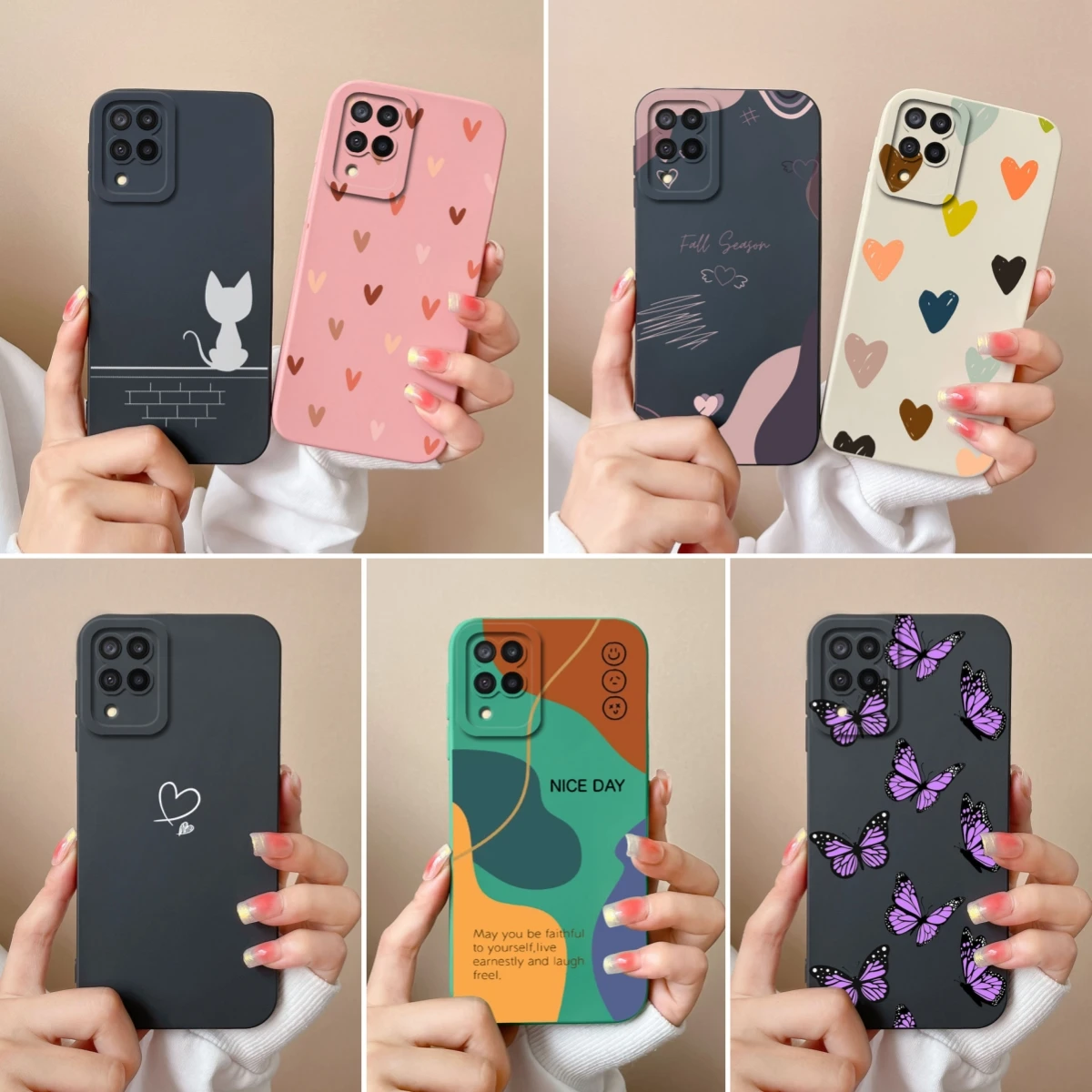 삼성 갤럭시 A12 M12 F12 케이스, 크리에이티브 소프트 액체 실리콘 카메라 보호 휴대폰 후면 커버, A12 A M F 12 Funda Capa 