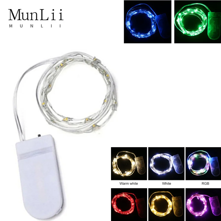 6 Stück 1 m 2 m LED-Lichterkette aus Kupferdraht, Außengirlande, Hochzeitslicht für Zuhause, Weihnachten, Garten, Urlaubsdekoration