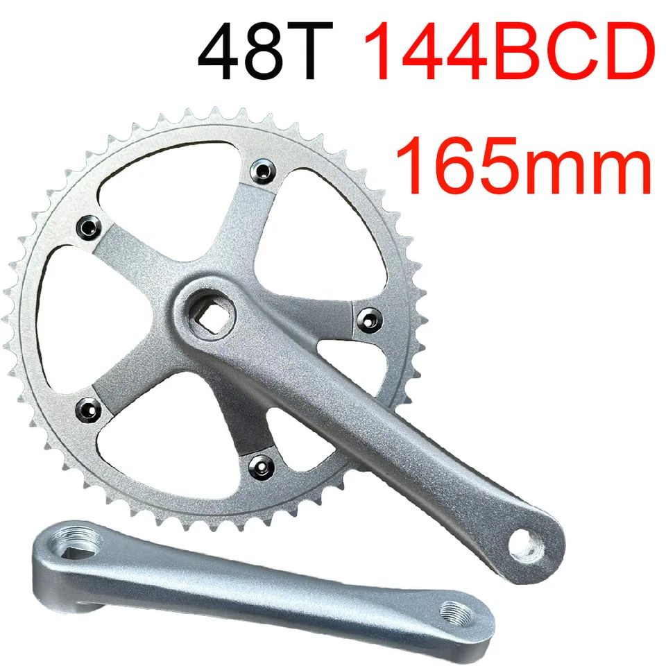 Road Bike Crankset 144BCD 48T Single Speed Crank Arm Set 144mm