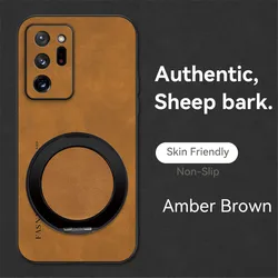 Luxury Sheepskin Leather Magnetic Phone Case with Stand and Shockproof Back Cover - Samsung Note 10 (3)