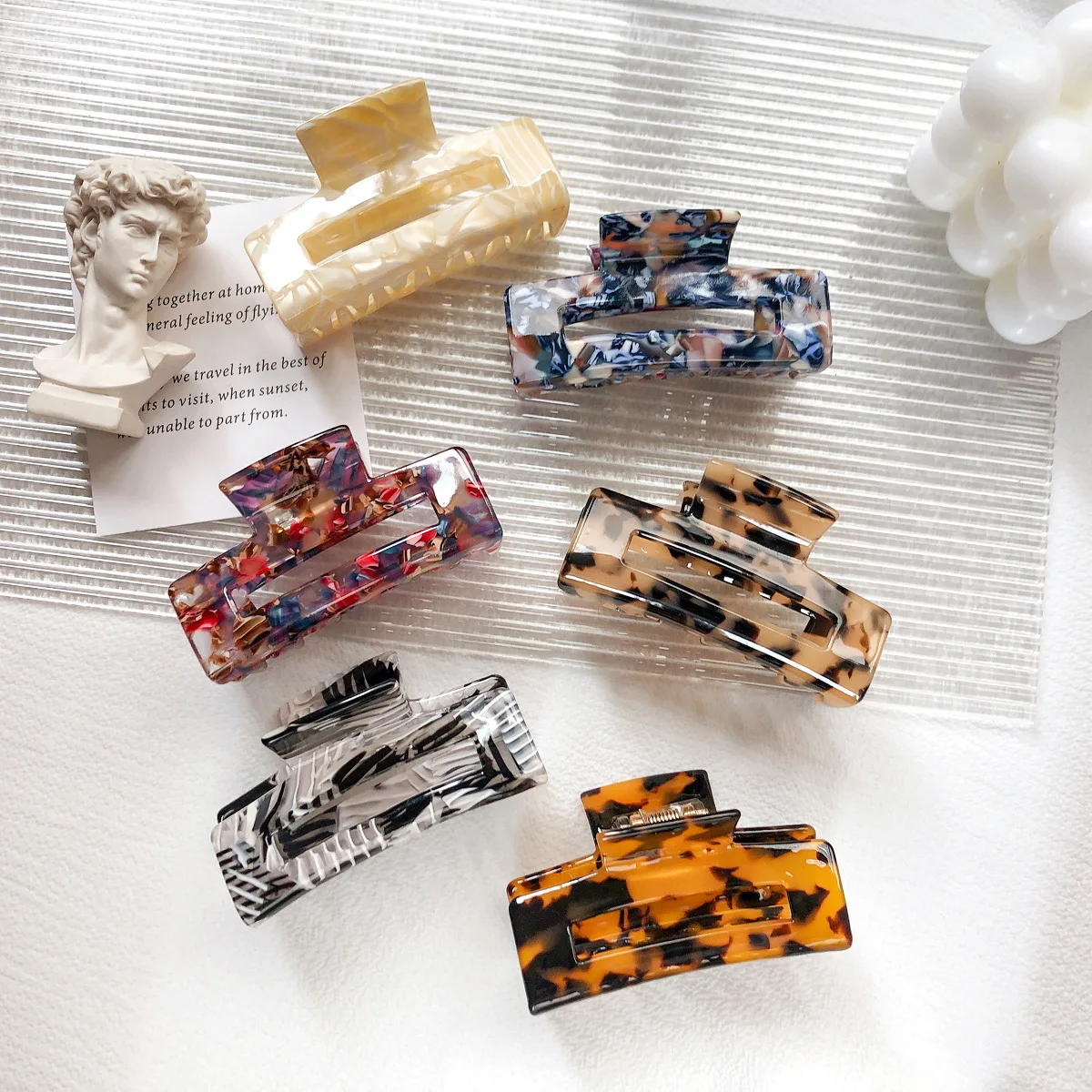 

7.5cm Elegance Hair Claws Acetate Vintage Leopard Hair Accessories Women Girls Tortoiseshell Hairpin Claw Hair Clip Headwear