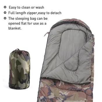 Outdoor Sleeping Bag Ultralight Winter Cotton Sleeping Bag Warmth Single Person Sleeping Bag Envelope Camping Sleeping Bags 4