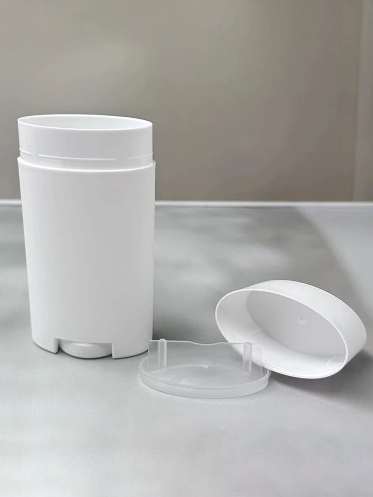 Refillable bottle 75g refillable perfume deodorant containers empty lip balm tube plastic white portable cosmetic lipstick tubes