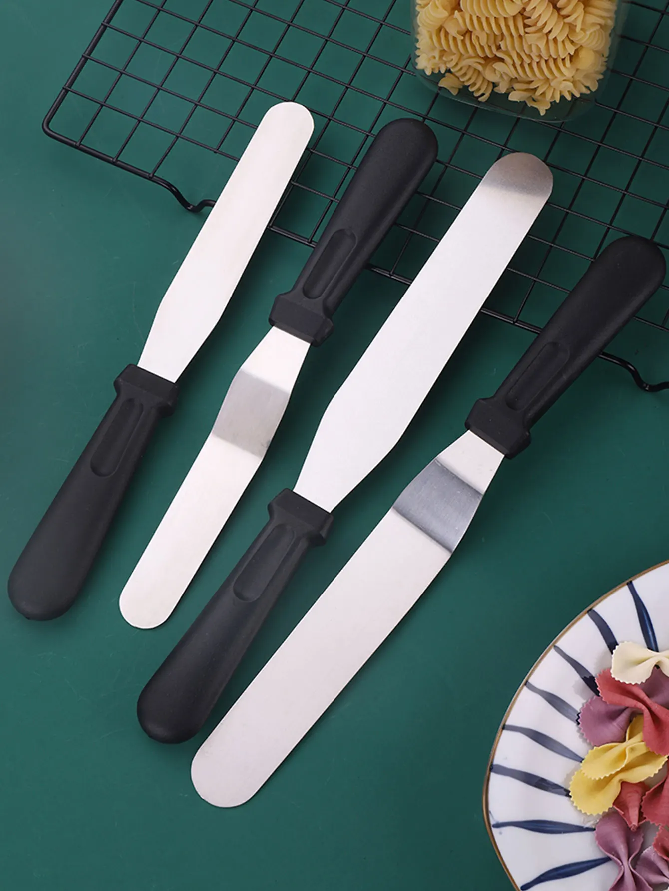 Cake Spatula Stainless Steel Cake Spatula Non-slip Plastic Handle Cream Butter Frosting Tool