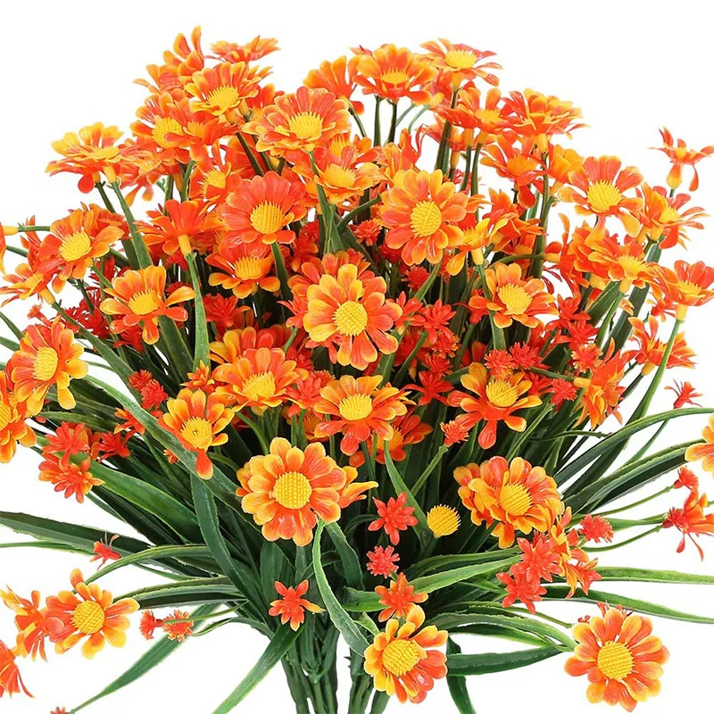 Lot 12 Marguerites Artificielles Résistantes UV 32 Cm – Fleurs Extérieur Mariage Jardin