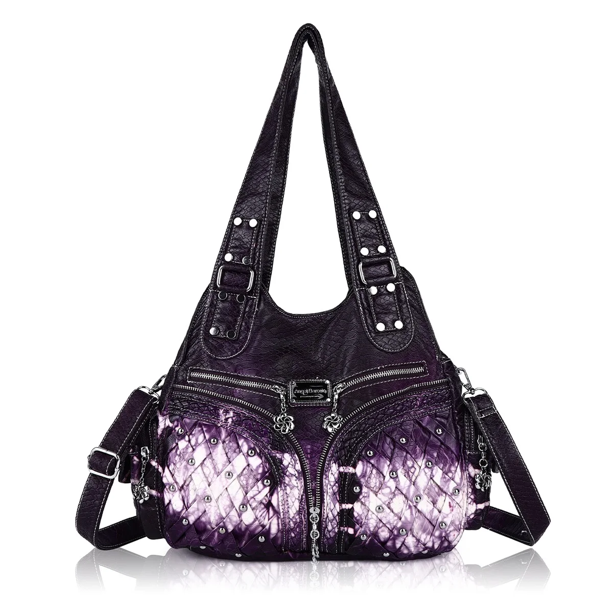 Angel Kiss Hobo Bag Damen Umhängetasche - Y2K Style Mit Nieten Und Quasten