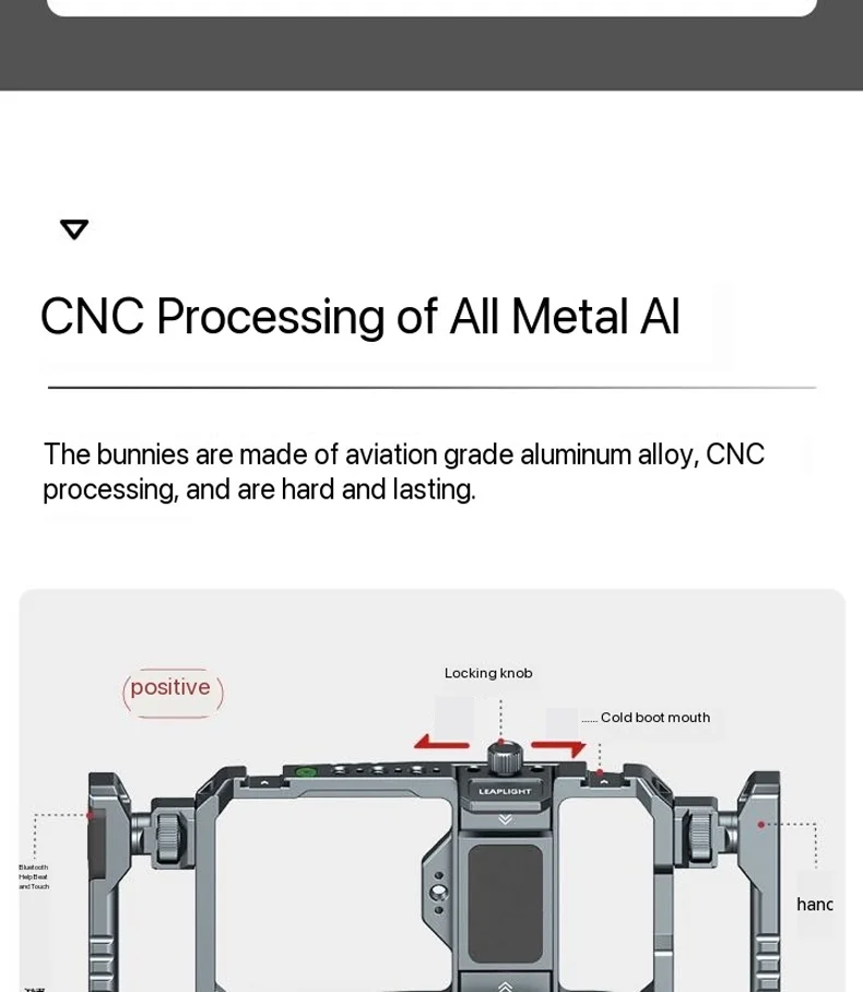 Description Picture 4 of itemLeaplight Universal Phone Cage Metal With Dual Hand Smartphone Video Rig Kit Cell Phone Bluetooth Camera Aid